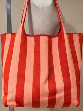 Stripe Woven Tote Bag